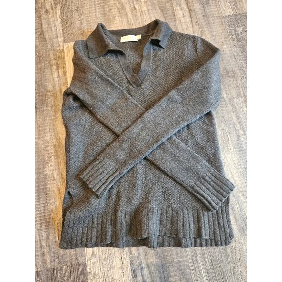 Tory burch wool Collared pullover v neck sweater Womens small gray - Picture 5 of 7